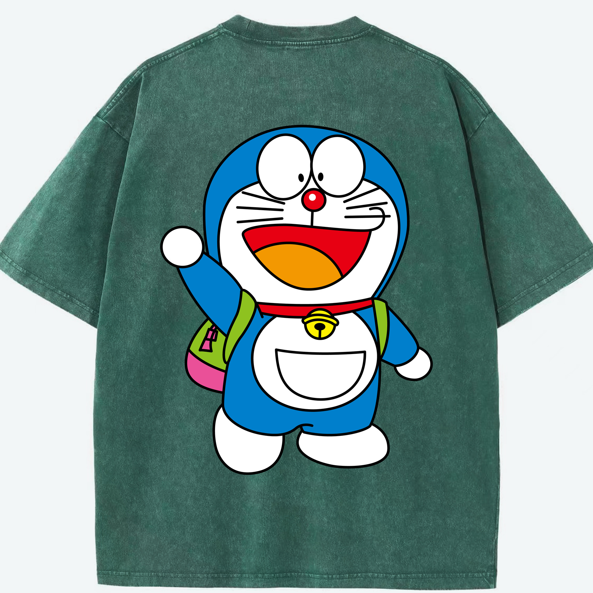 （画像用） ドラえもん Doraemon 綿100% ヴィンテージ風 半袖Tシャツ（背面プリント）